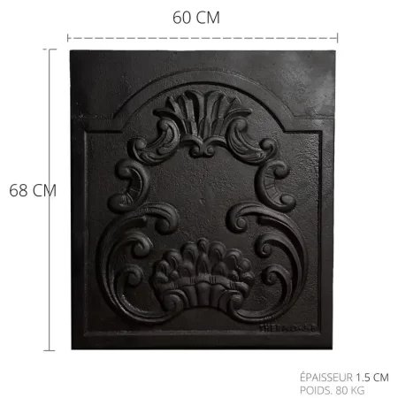 Plaque de cheminée en fonte